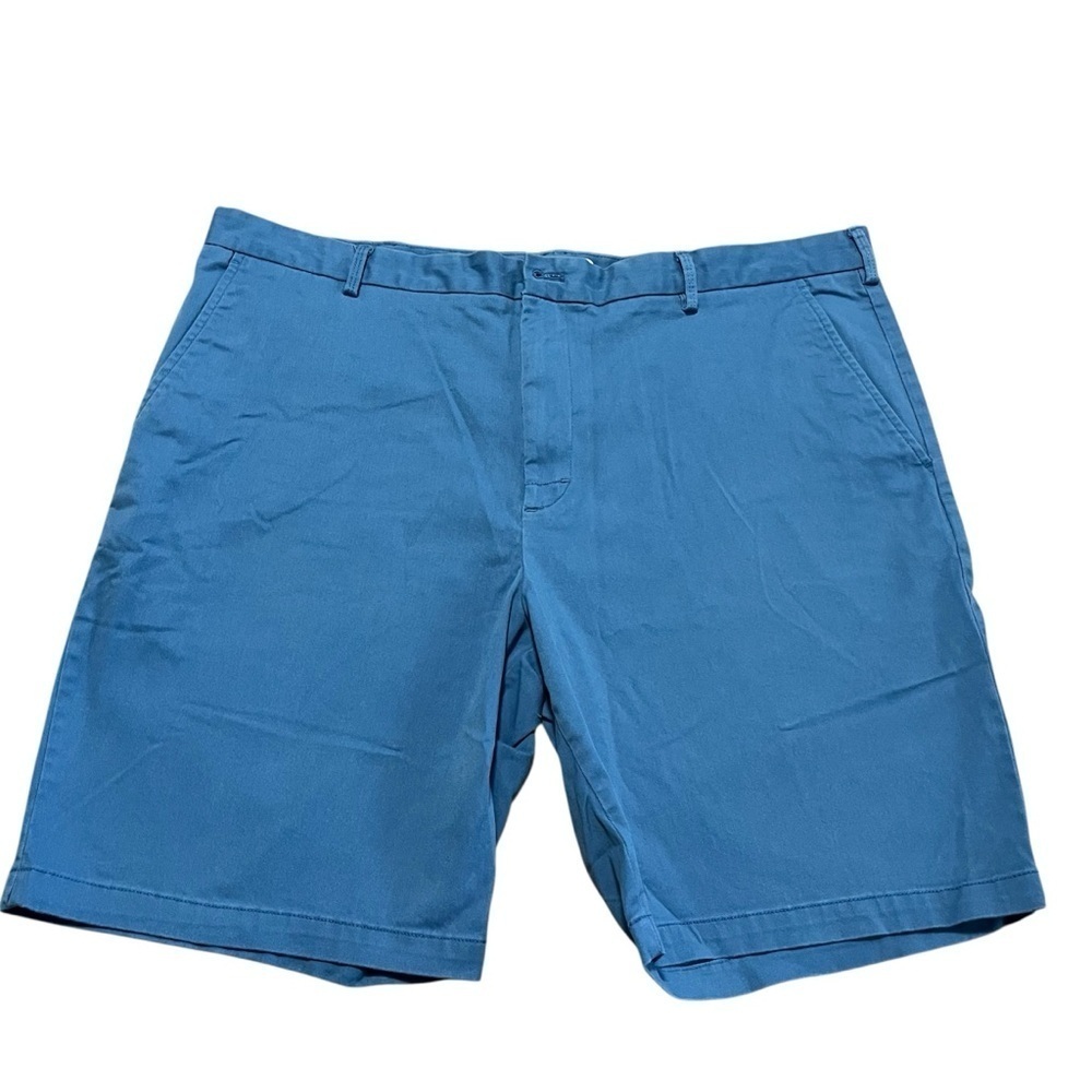 Izod Blue Flat Front Chino Shorts Size 40 Big and Tall Mens Classic Preppy Golf